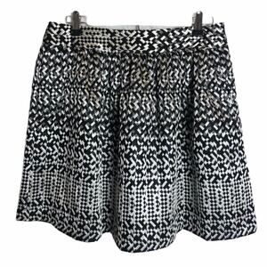Cynthia Rowley Metro Graphic Silver Black Skirt 8